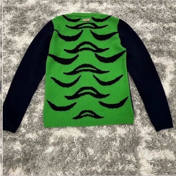 Gucci Tiger Stripe Intarsia Wool Sweater XS - Picture 4 of 9